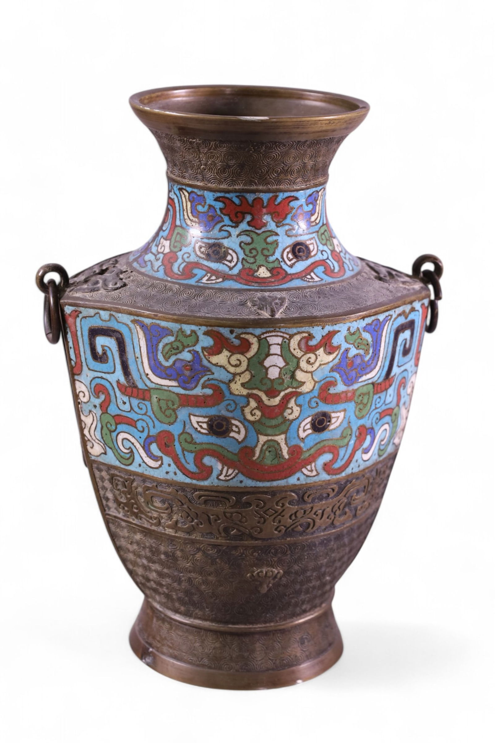 JAPANESE CHAMPLEVE VASE (1 of 2)