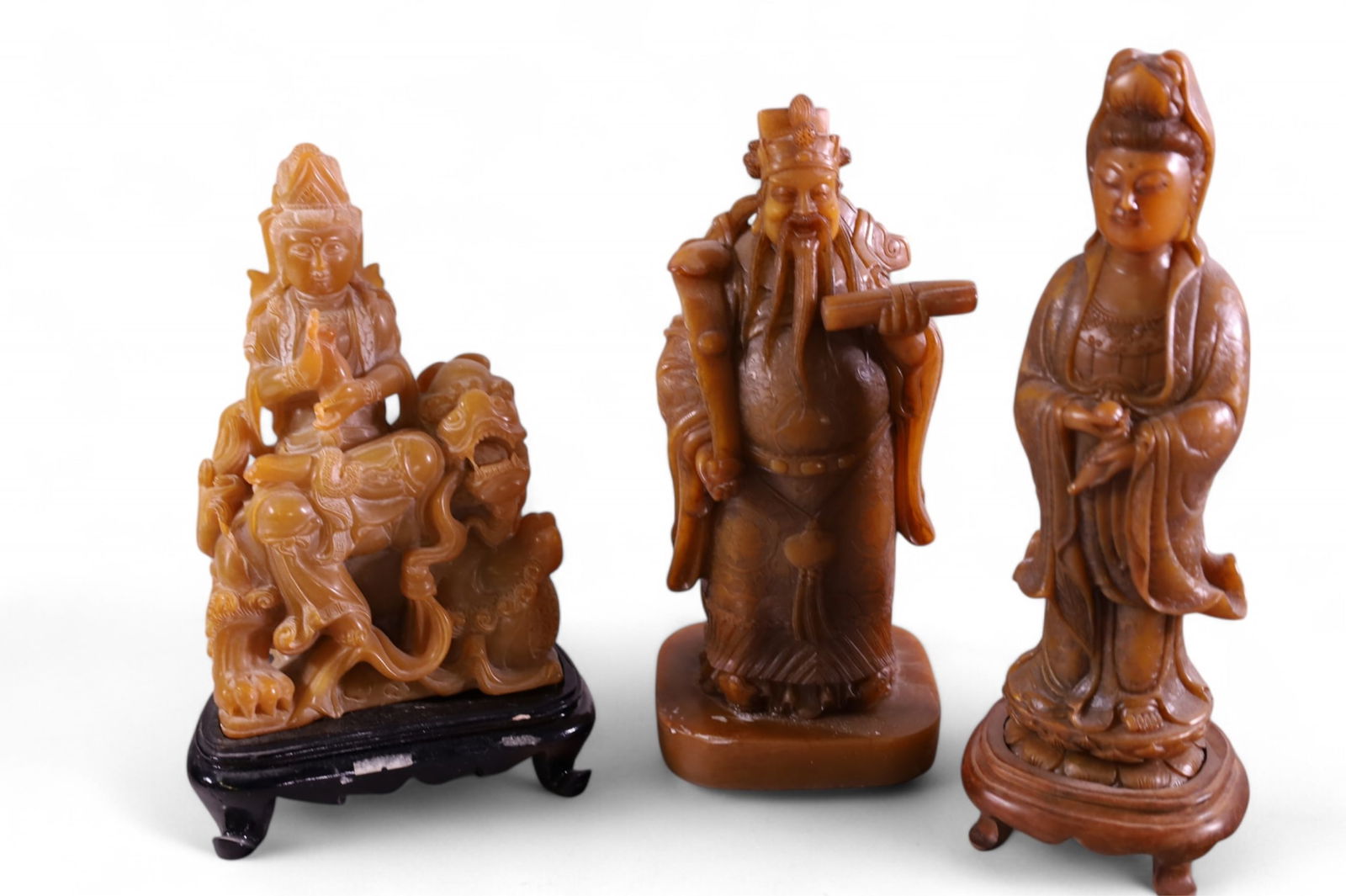 3 CHINESE SOAPSTONE FIGURES (1 of 3)
