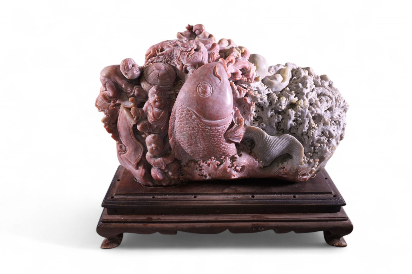 LARGE CARVED SOAPSTONE SCULPTURE (1 of 4)