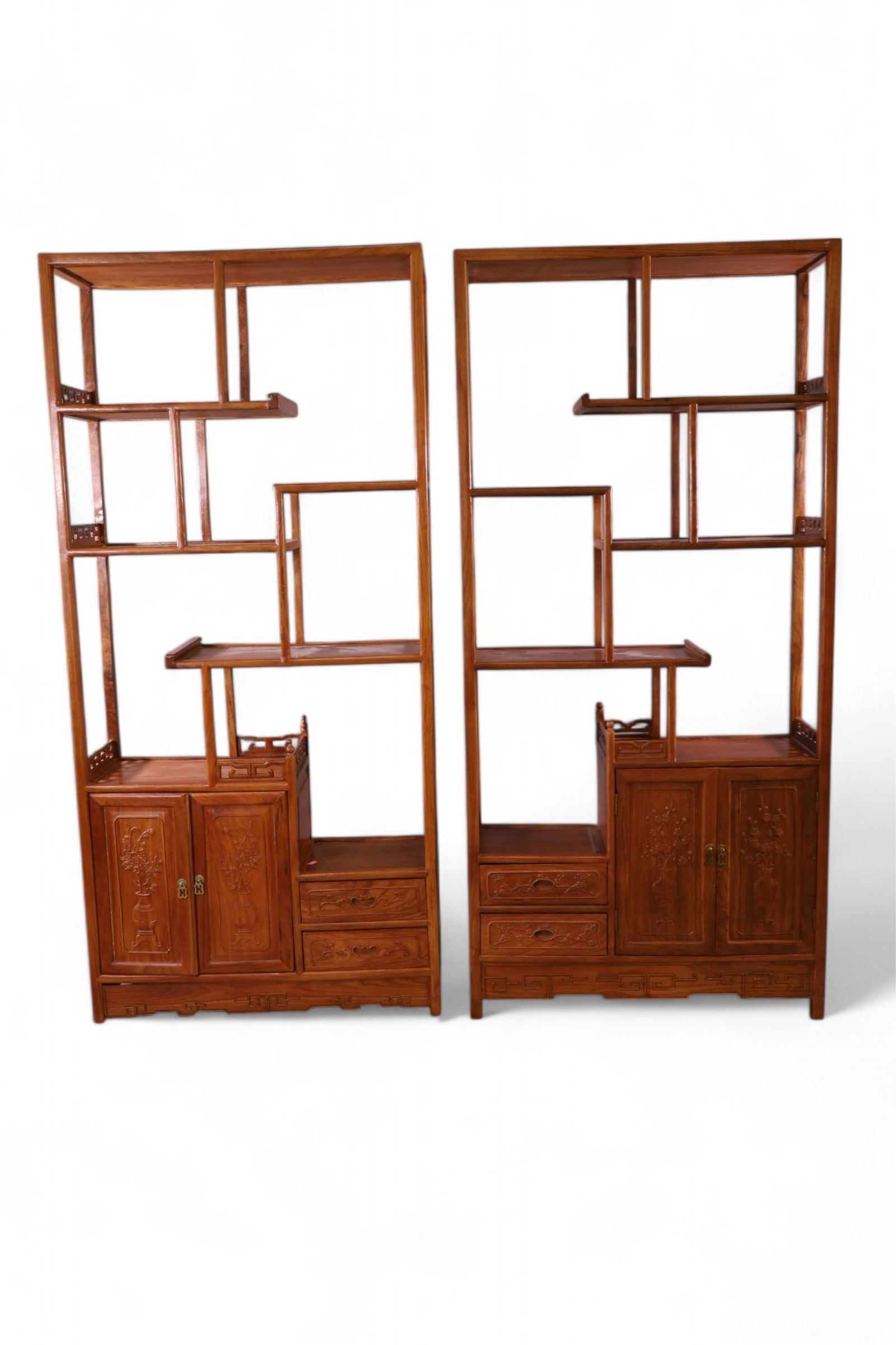 PAIR OF CHINESE HARDWOOD ETAGERES (1 of 4)