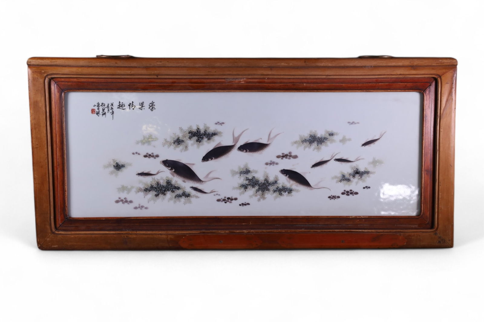 FRAMED CHINESE PORCELAIN PANEL (1 of 4)