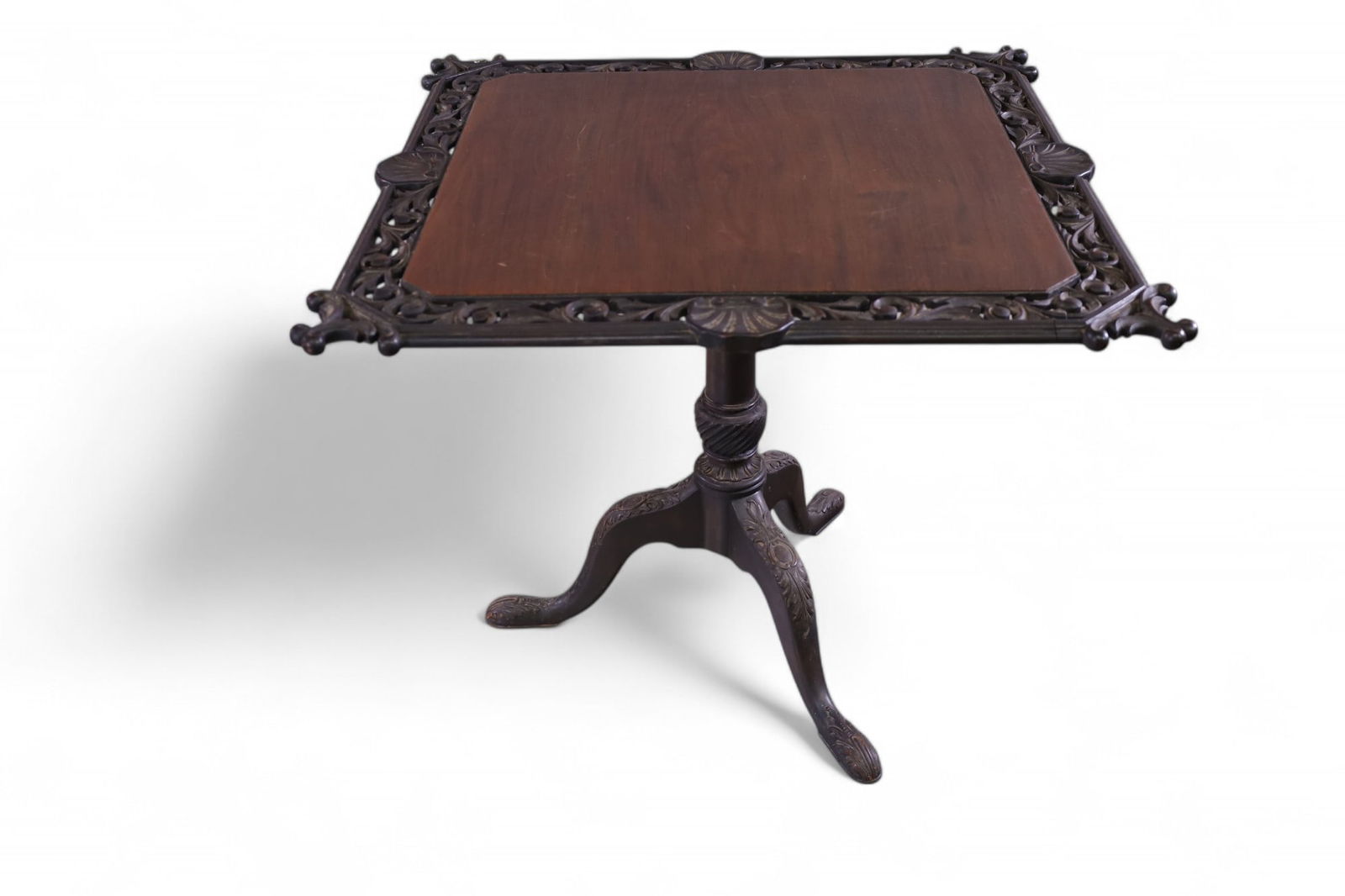 FANCY MAHOGANY TILT TOP SIDE TABLE (1 of 3)