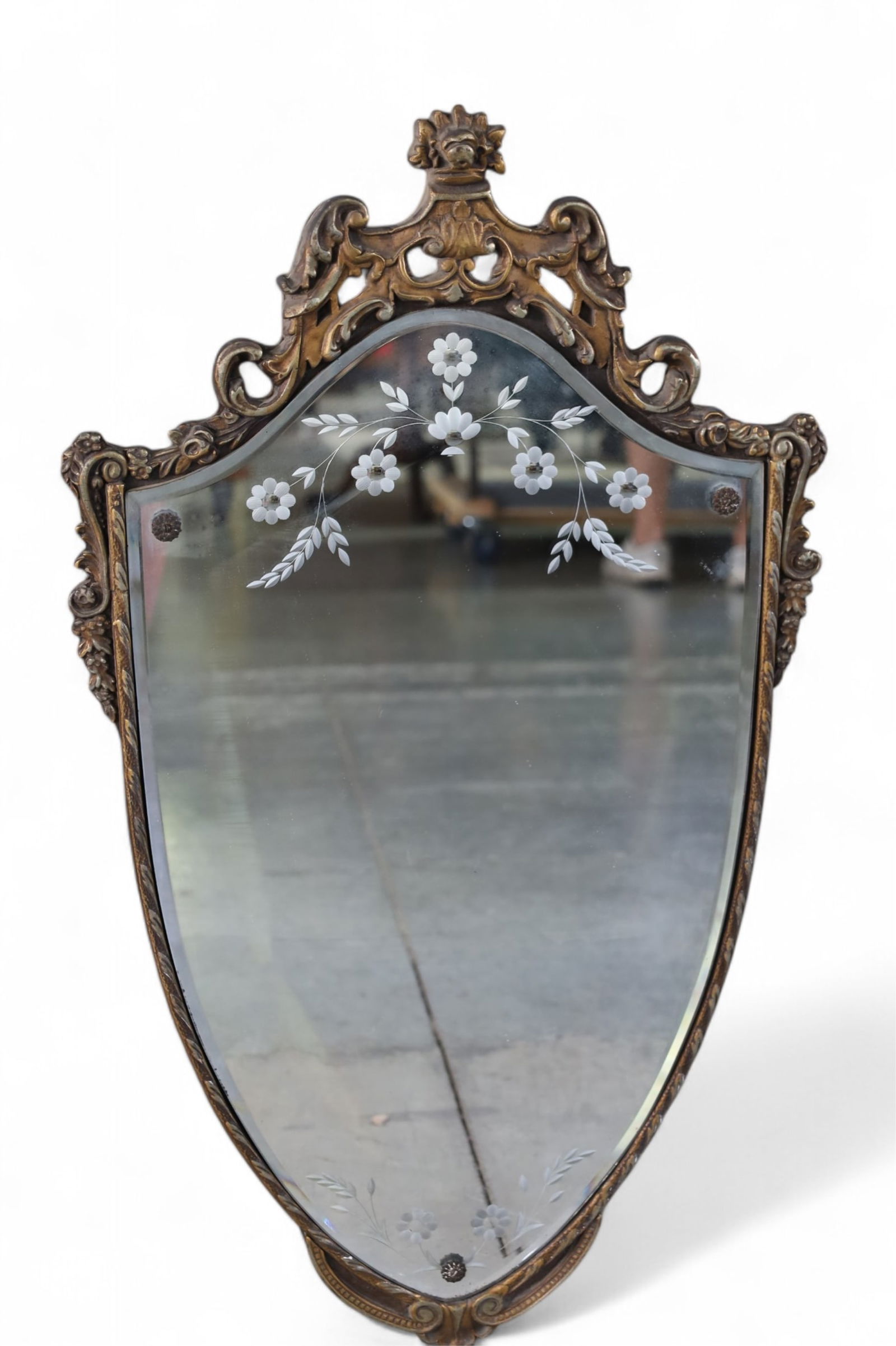 1920'S ETCHED WALL MIRROR (1 of 3)