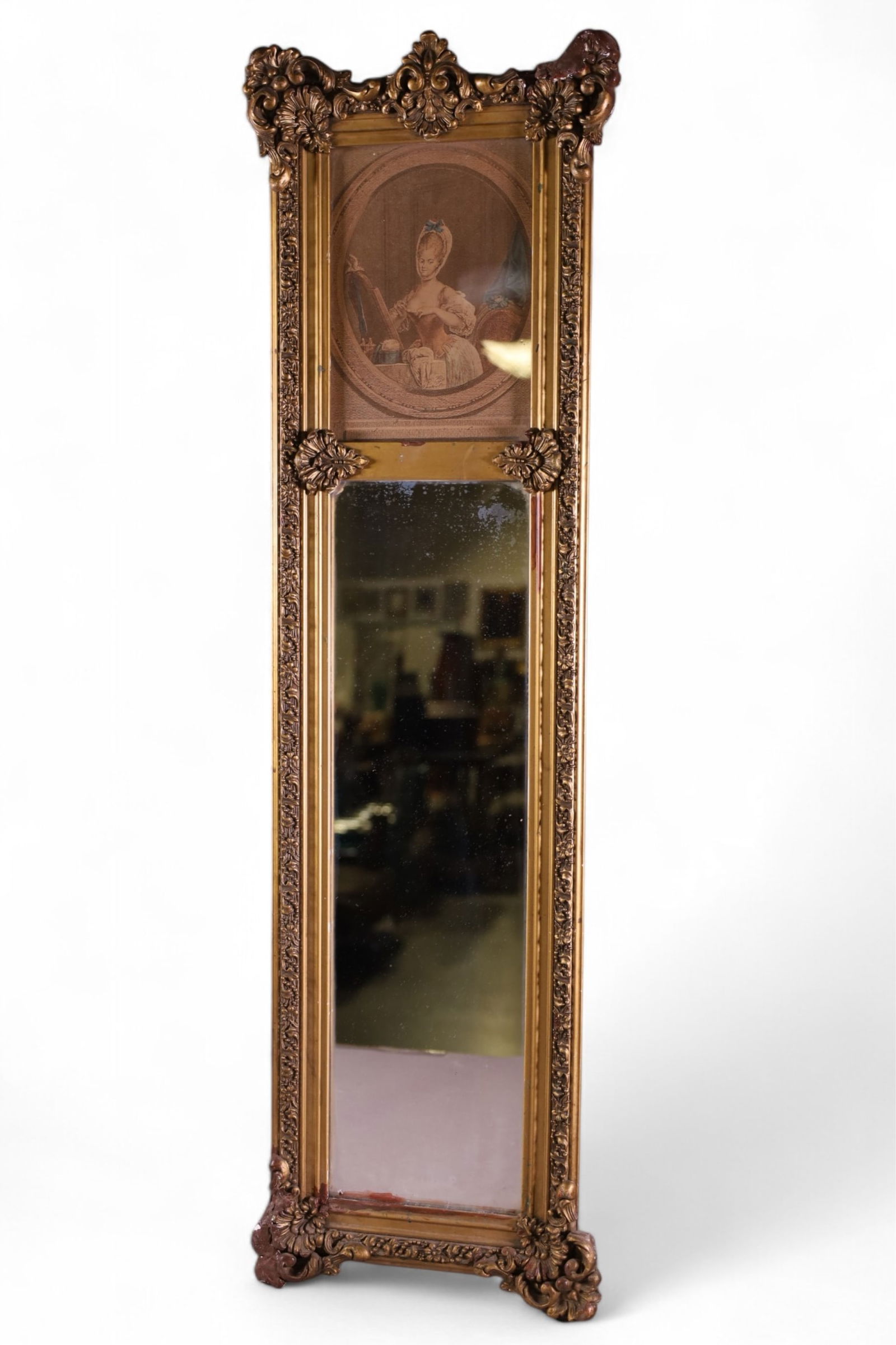 1920'S SMALL TRUMEAU MIRROR (1 of 4)