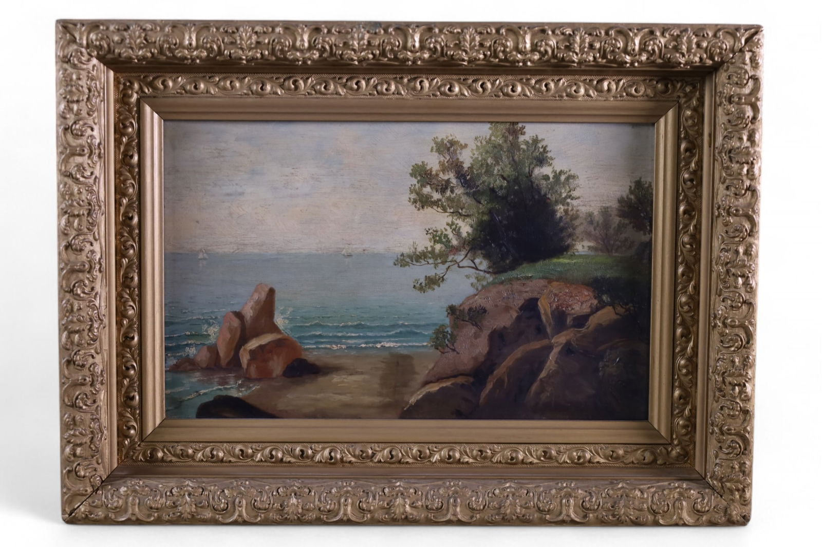 ANTIQUE SEASCAPE OIL PAINTING (1 of 2)