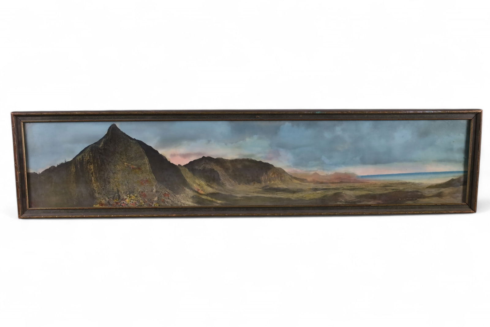 1920'S HAND COLORED PHOTO OF MOUNTAINS & OCEAN (1 of 4)