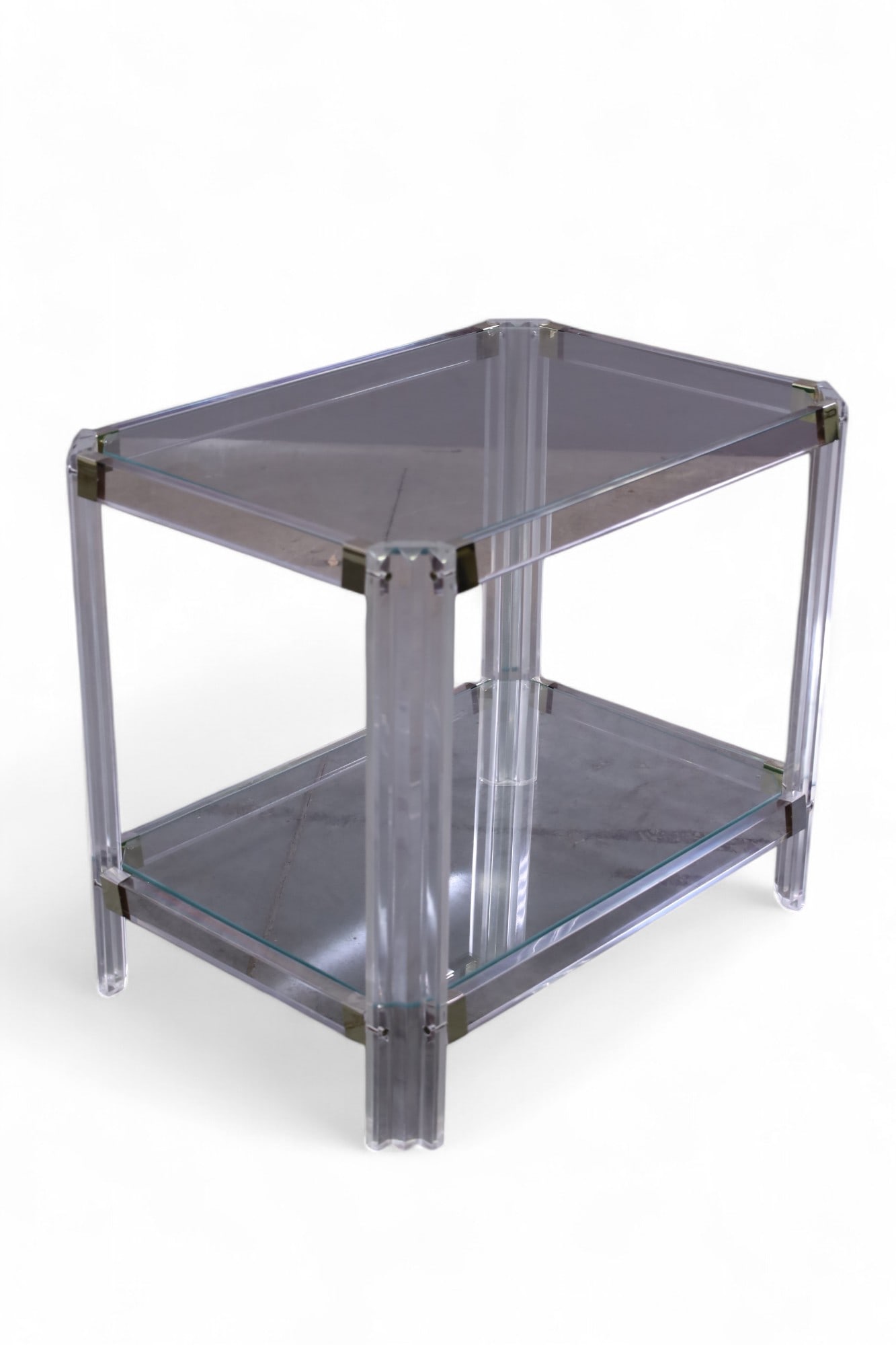 LUCITE OR ACRYLIC SIDE TABLE (1 of 2)
