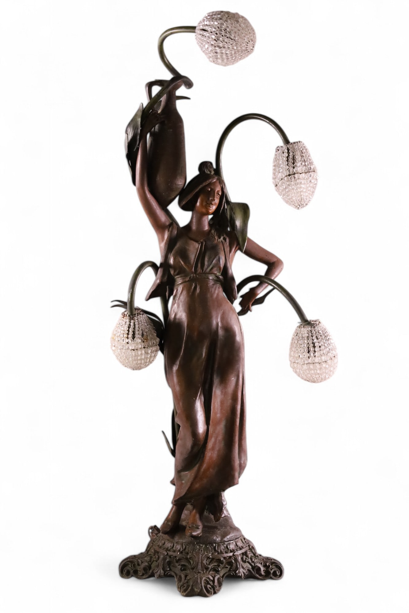 LARGE SPELTER FIGURAL TABLE LAMP (1 of 3)
