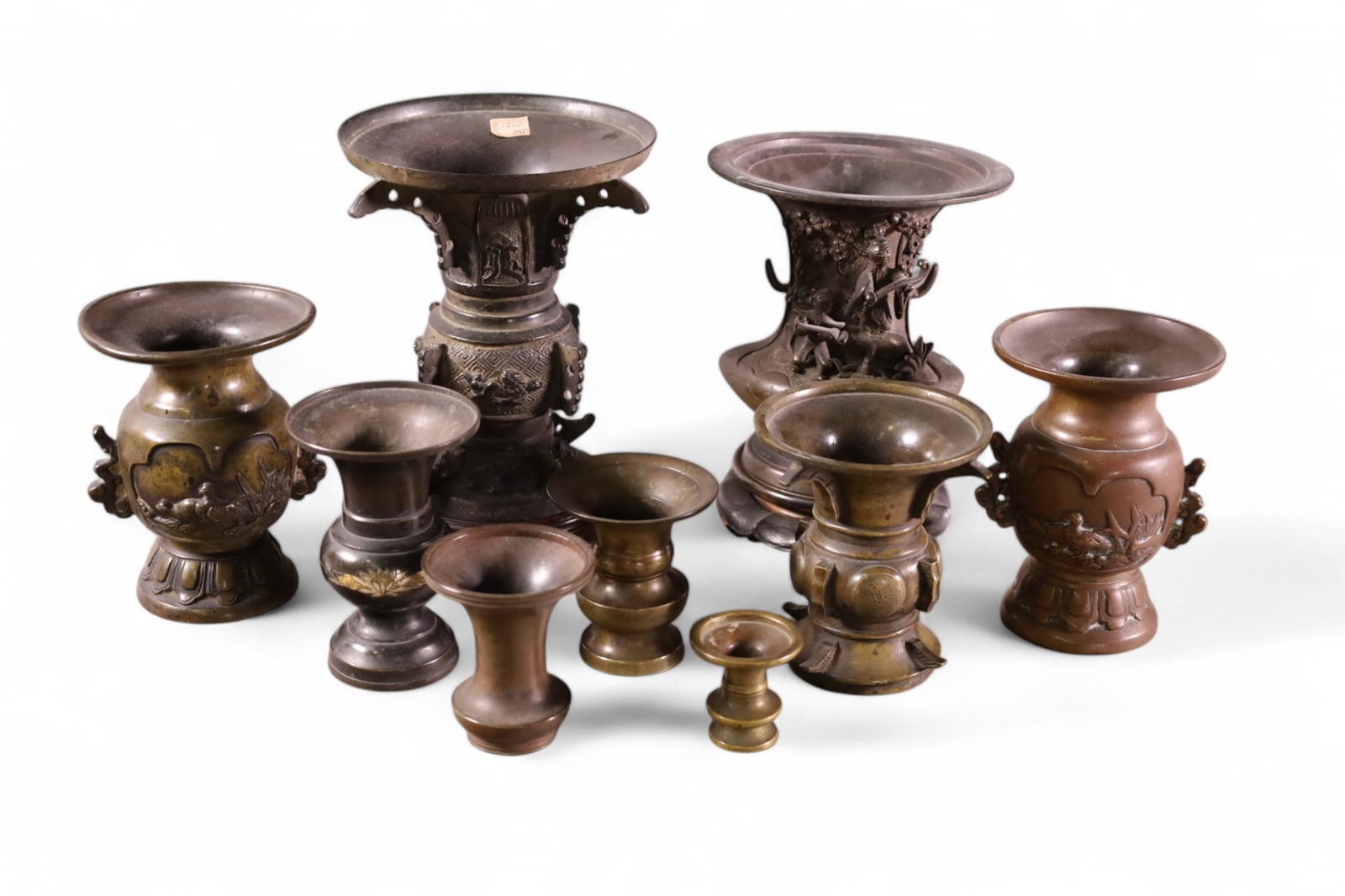 9 CHINESE BRONZE VASES (1 of 4)