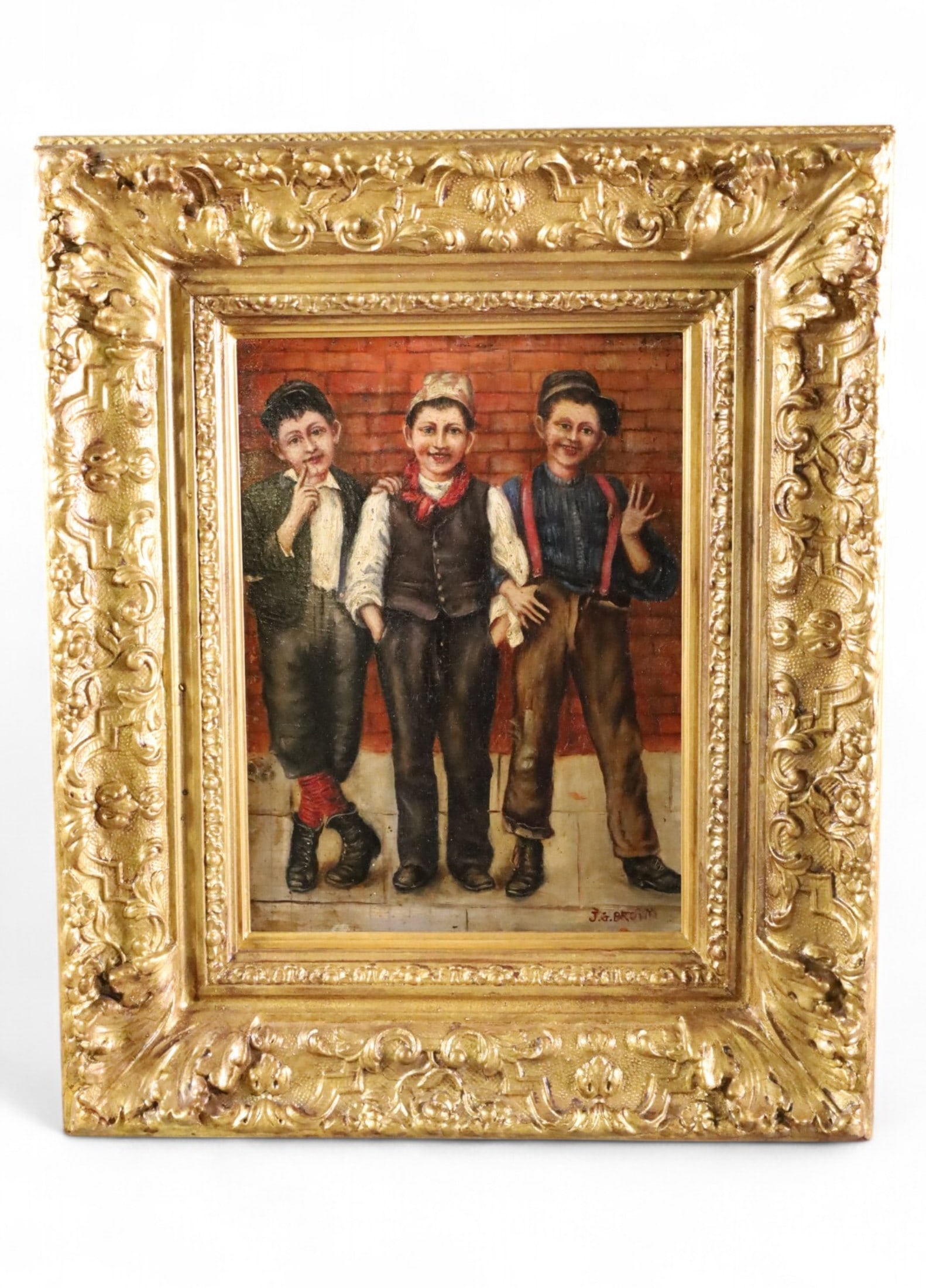 J.G. BROWN SHOE SHINE BOYS OIL PAINTING (1 of 4)