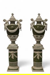 PAIR OF ITALIAN TERRA COTTA URNS