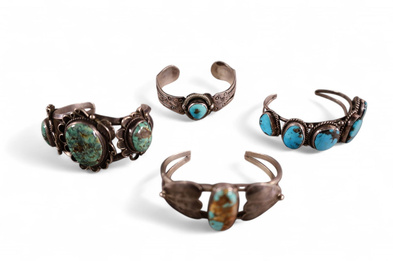 4 STERLING & TURQUOISE BRACELETS (1 of 5)