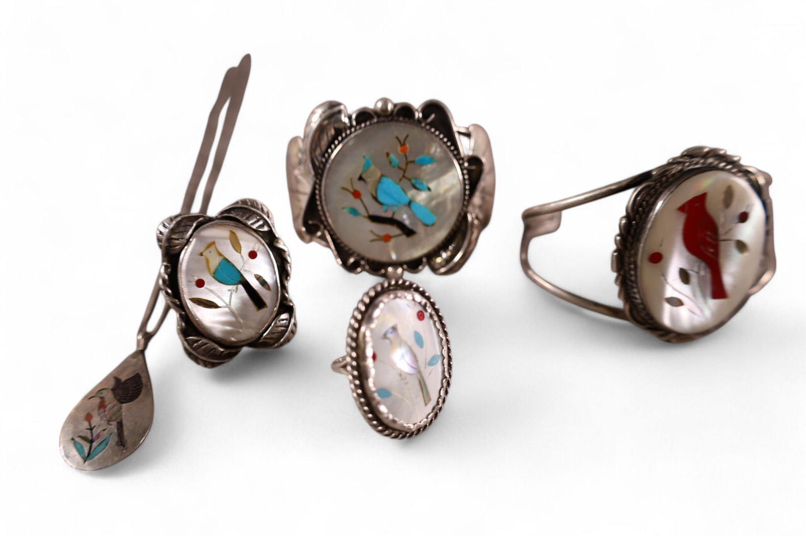 5 PIECES ZUNI BIRD JEWELRY (1 of 3)