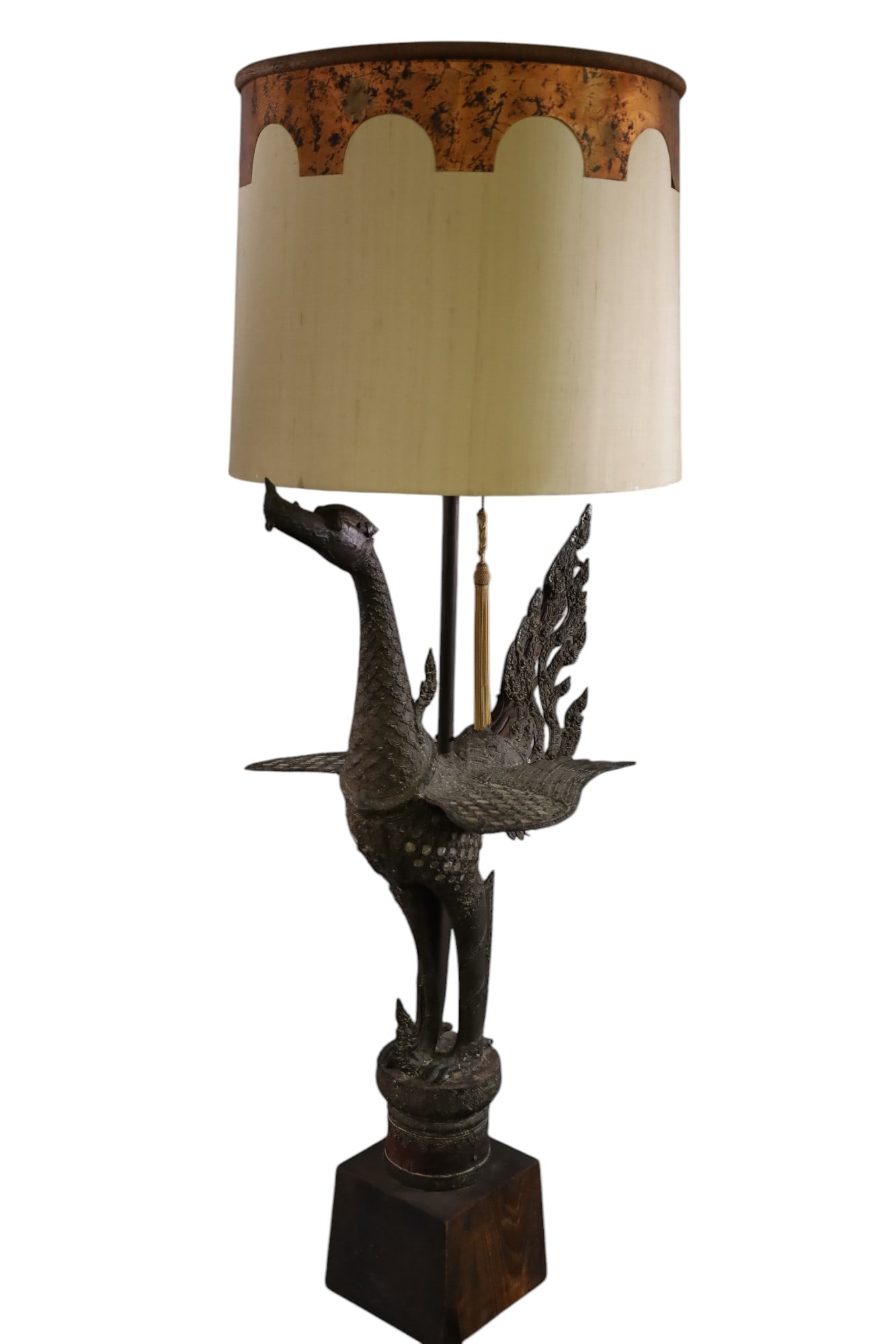 LARGE IRON THAI GARUDA FLOOR LAMP (1 of 5)