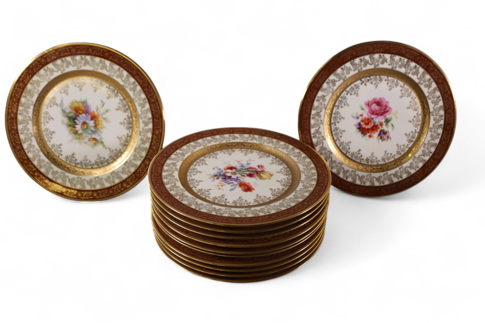 SET OF 12 HEINRICH & CO LE ROY BAVARIAN PLATES (1 of 3)