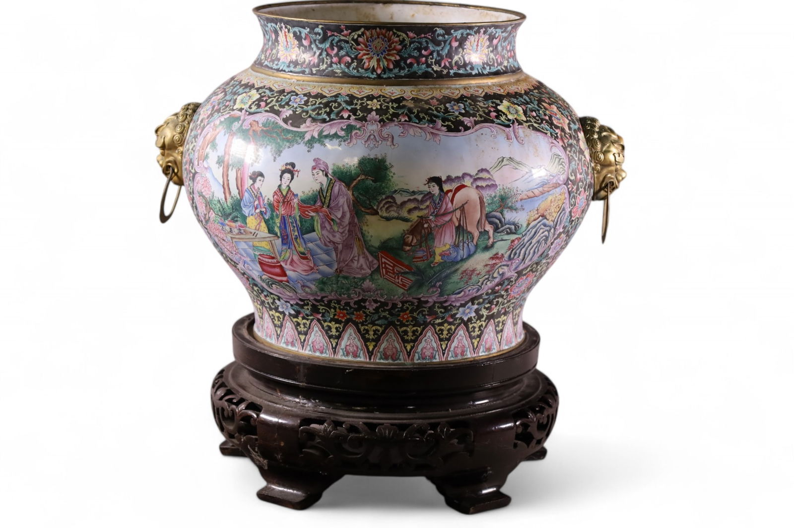 LARGE CHINESE ENAMEL VASE (1 of 4)