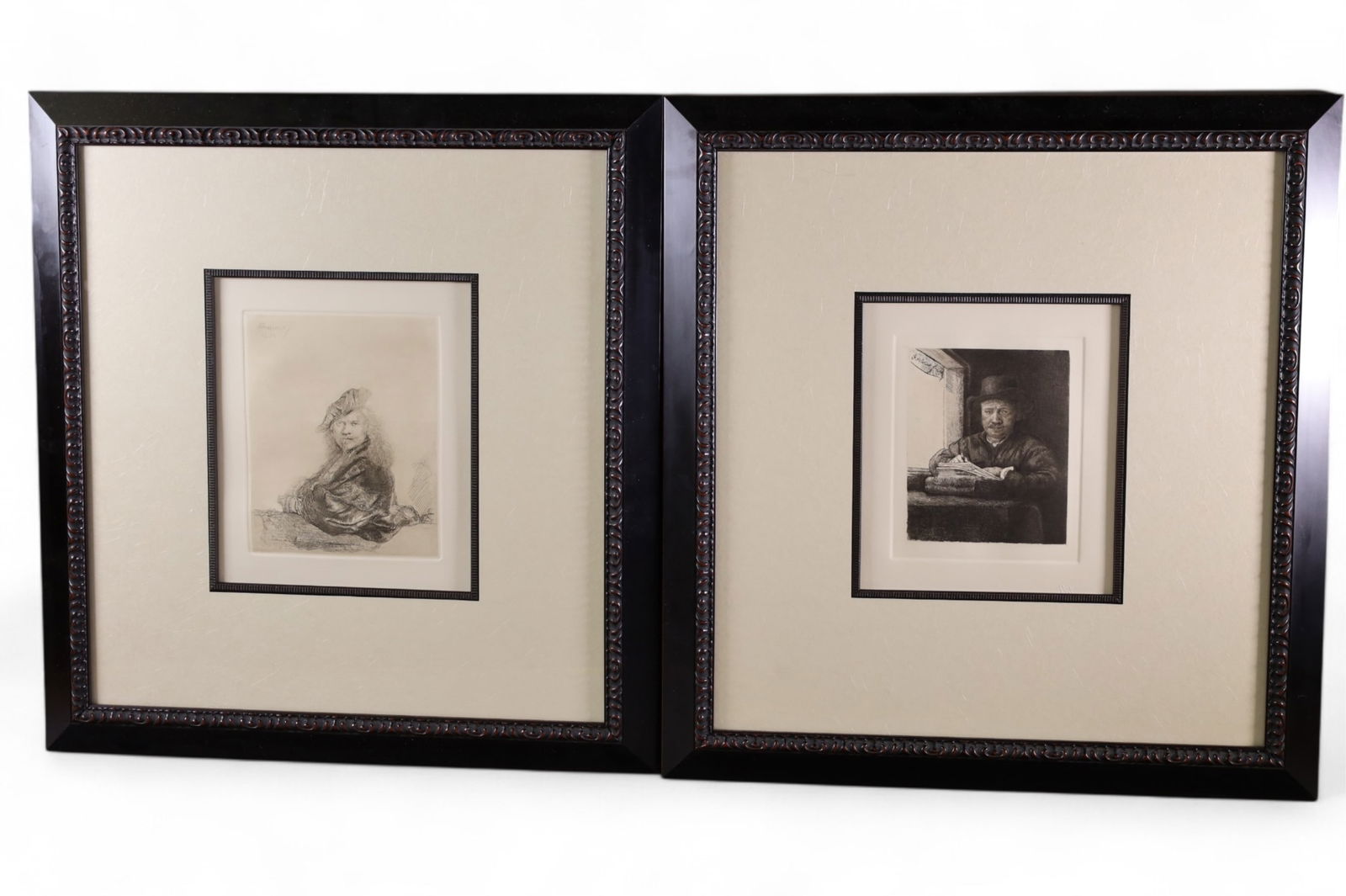 PAIR OF FRAMED ETCHINGS (1 of 3)