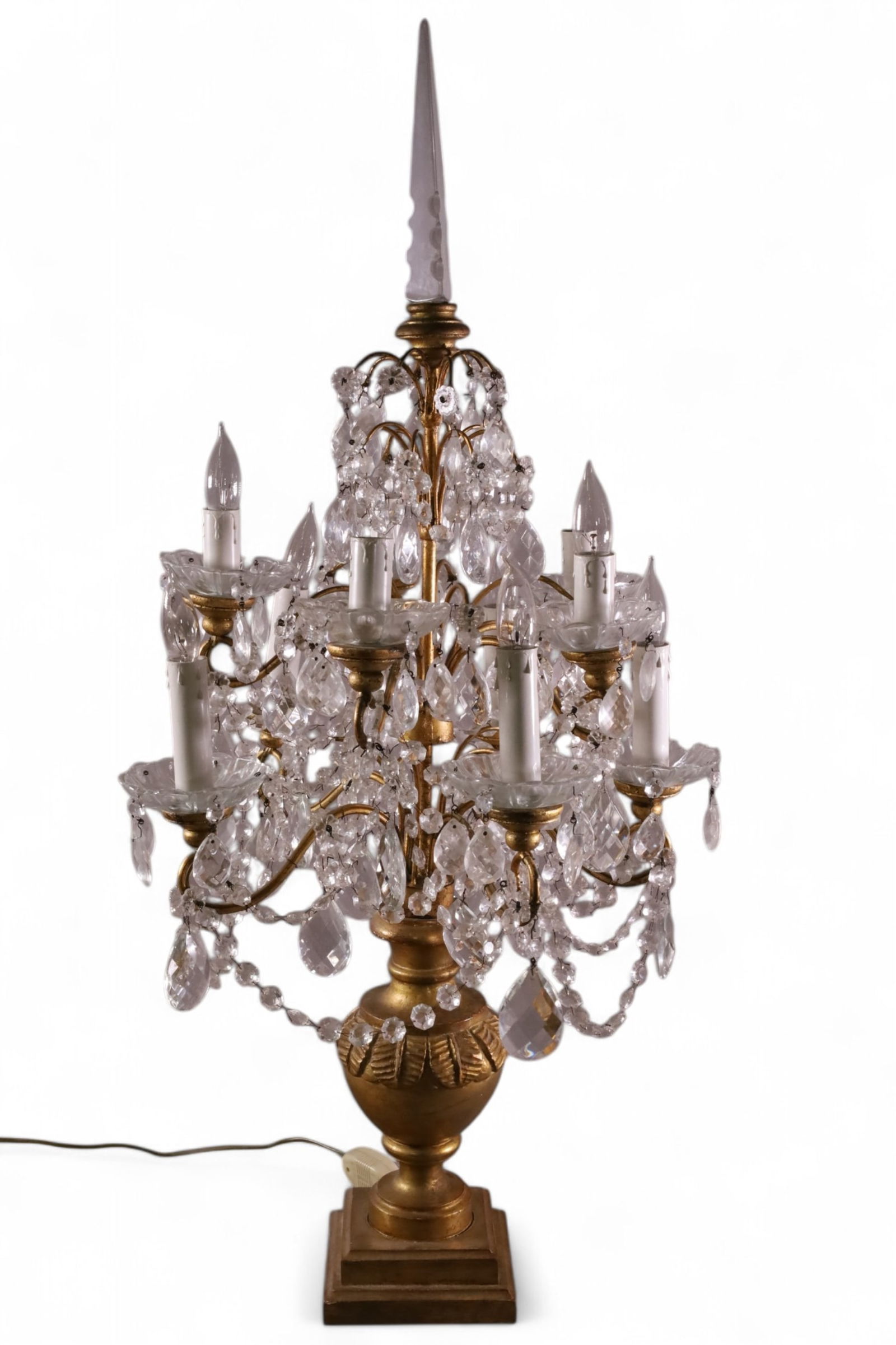 LARGE CRYSTAL PRISM TABLE LAMP (1 of 4)