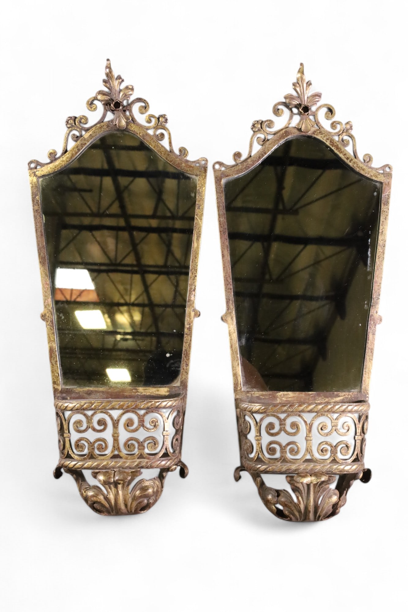 PAIR OF IRON WALL SCONCES (1 of 5)