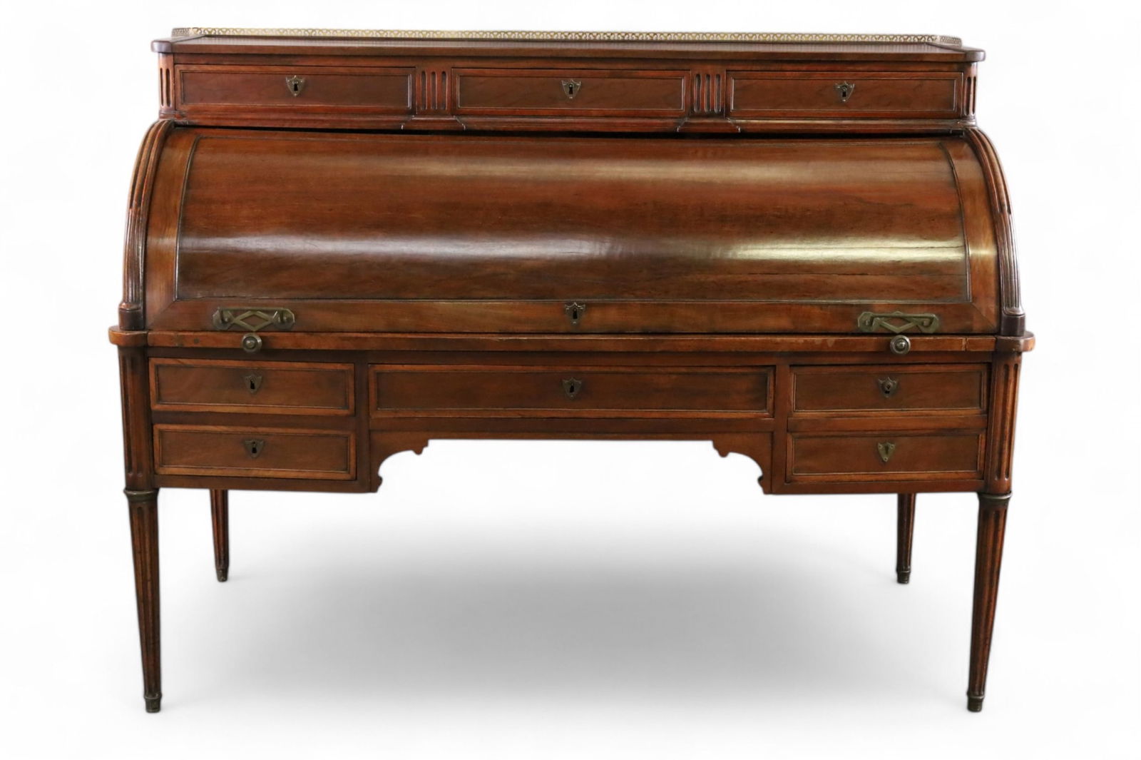 LARGE 1800'S FRENCH CYLINDER ROLL TOP DESK (1 of 6)