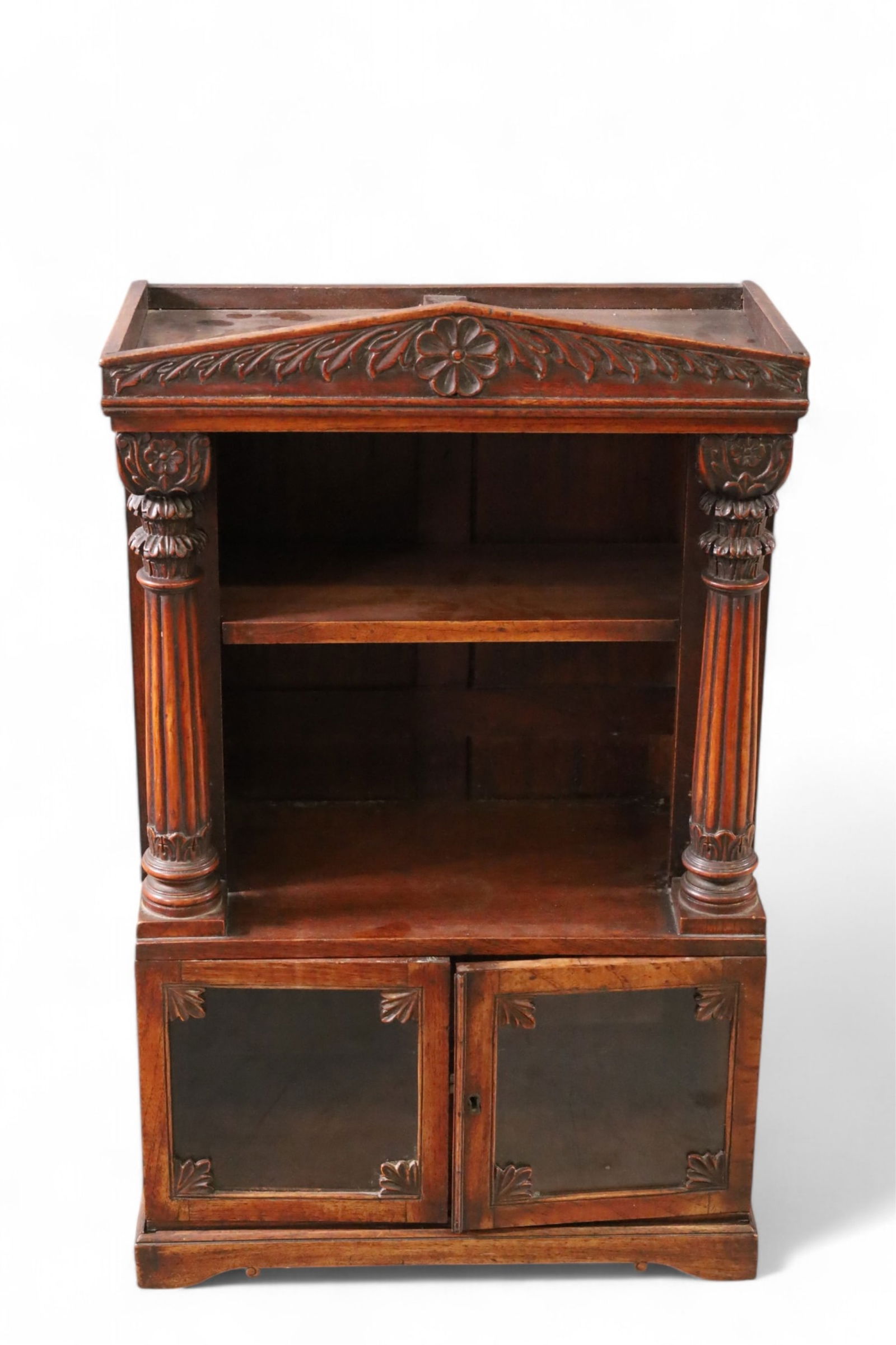 ANTIQUE MINIATURE TABLE TOP CURIO CABINET (1 of 4)