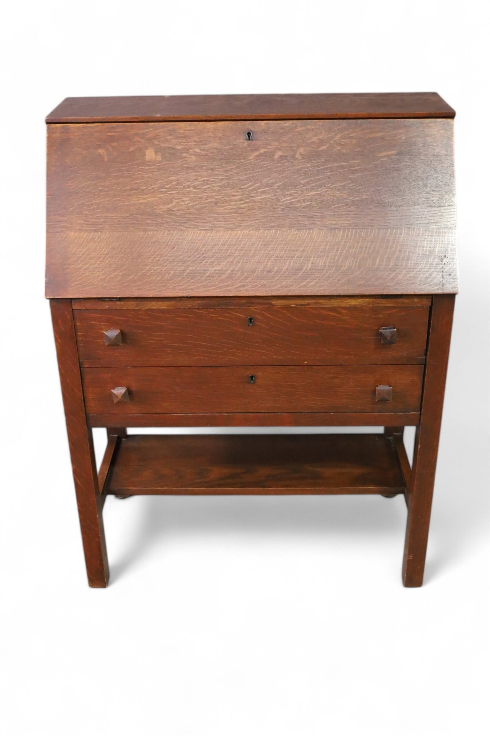 ARTS & CRAFTS OAK DROP FRONT DESK (1 of 4)