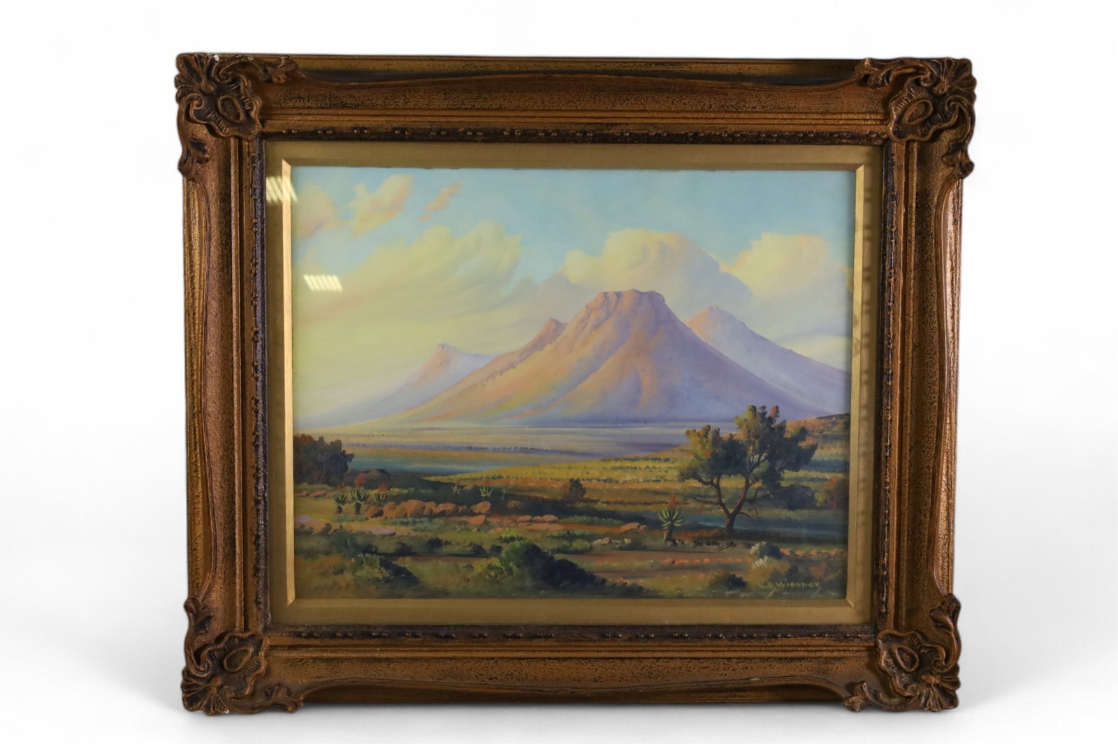 L. WIESNER MOUNTAIN SCENE OIL PAINTING (1 of 4)