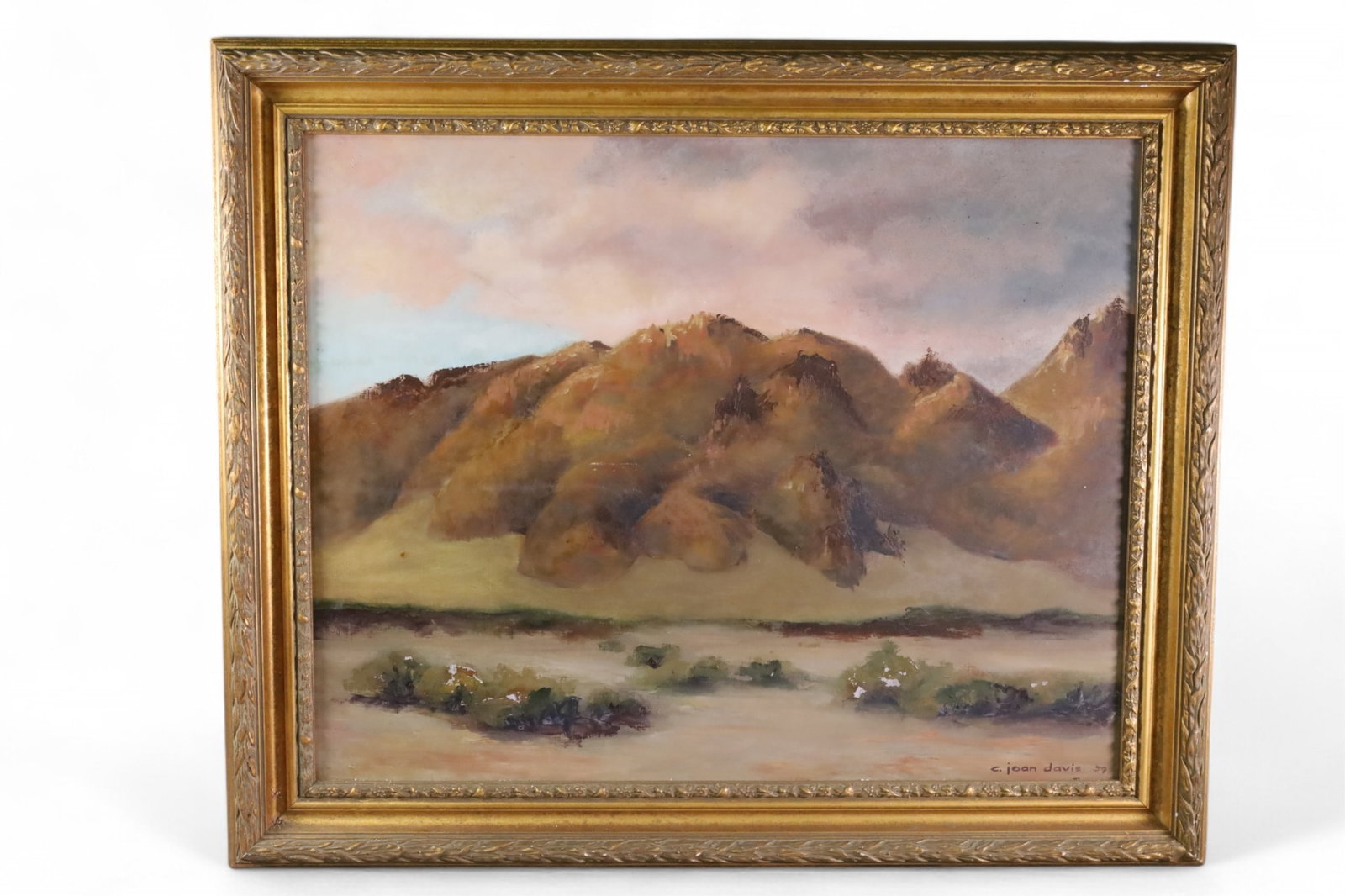 C. JOAN DAVIS MOUNTAIN SCENE OIL PAINTING (1 of 6)