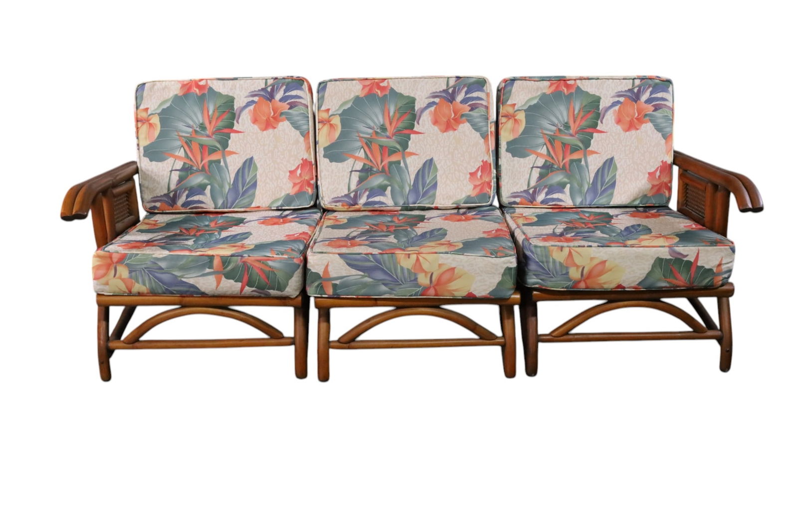 3 PIECE VINTAGE RATTAN SOFA SET (1 of 3)