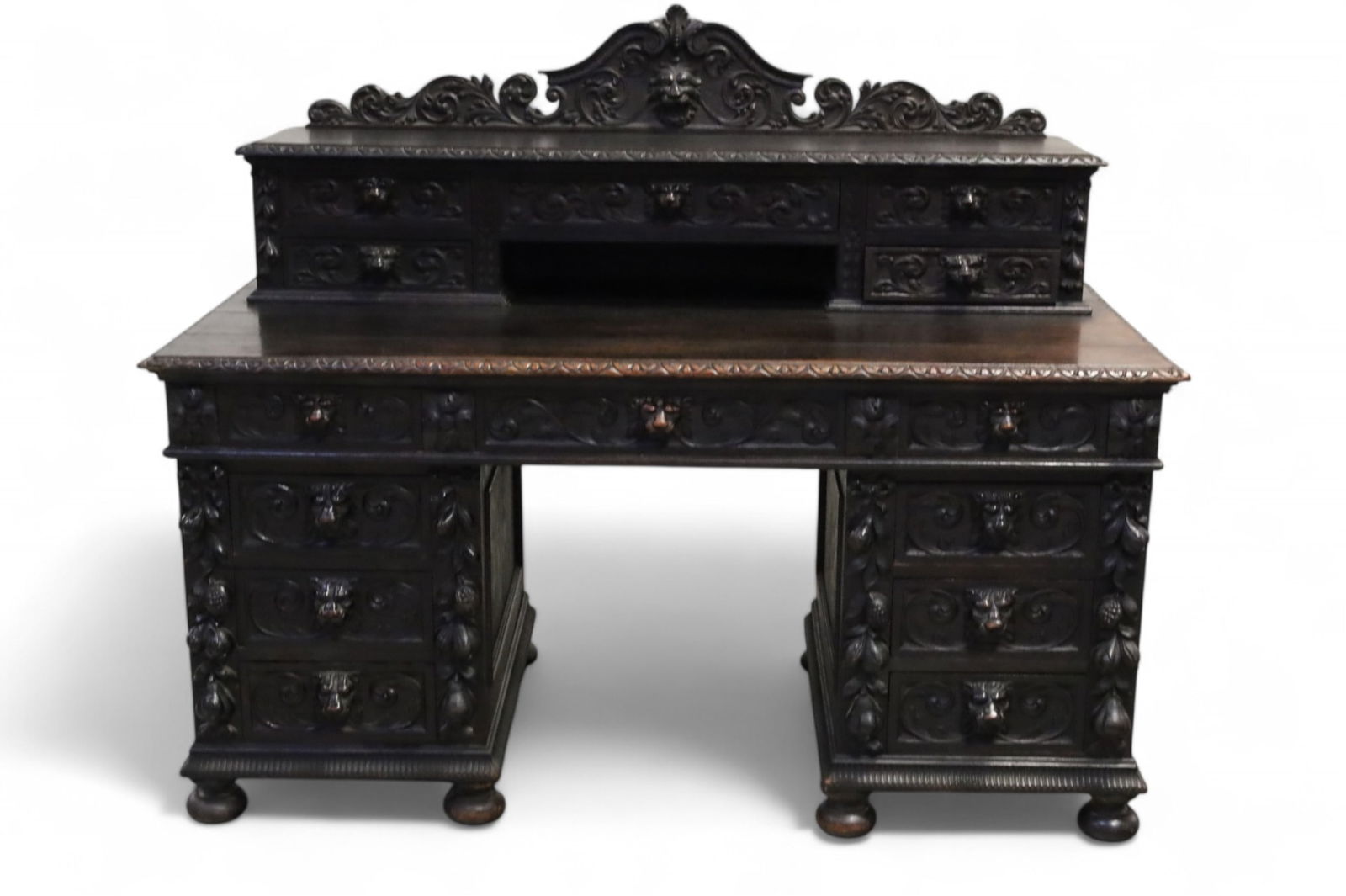 HIGHLY CARVED RENAISSANCE REVIVAL DESK (1 of 4)