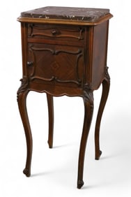 FRENCH MARBLE TOP NIGHTSTAND