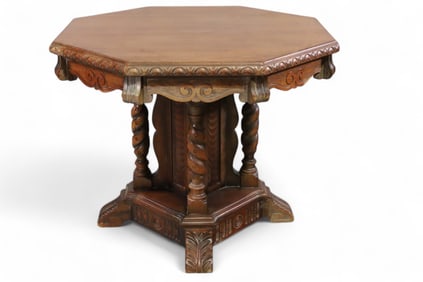 1930'S CARVED CENTER TABLE