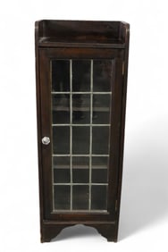 ANTIQUE NARROW 1 DOOR BOOKCASE