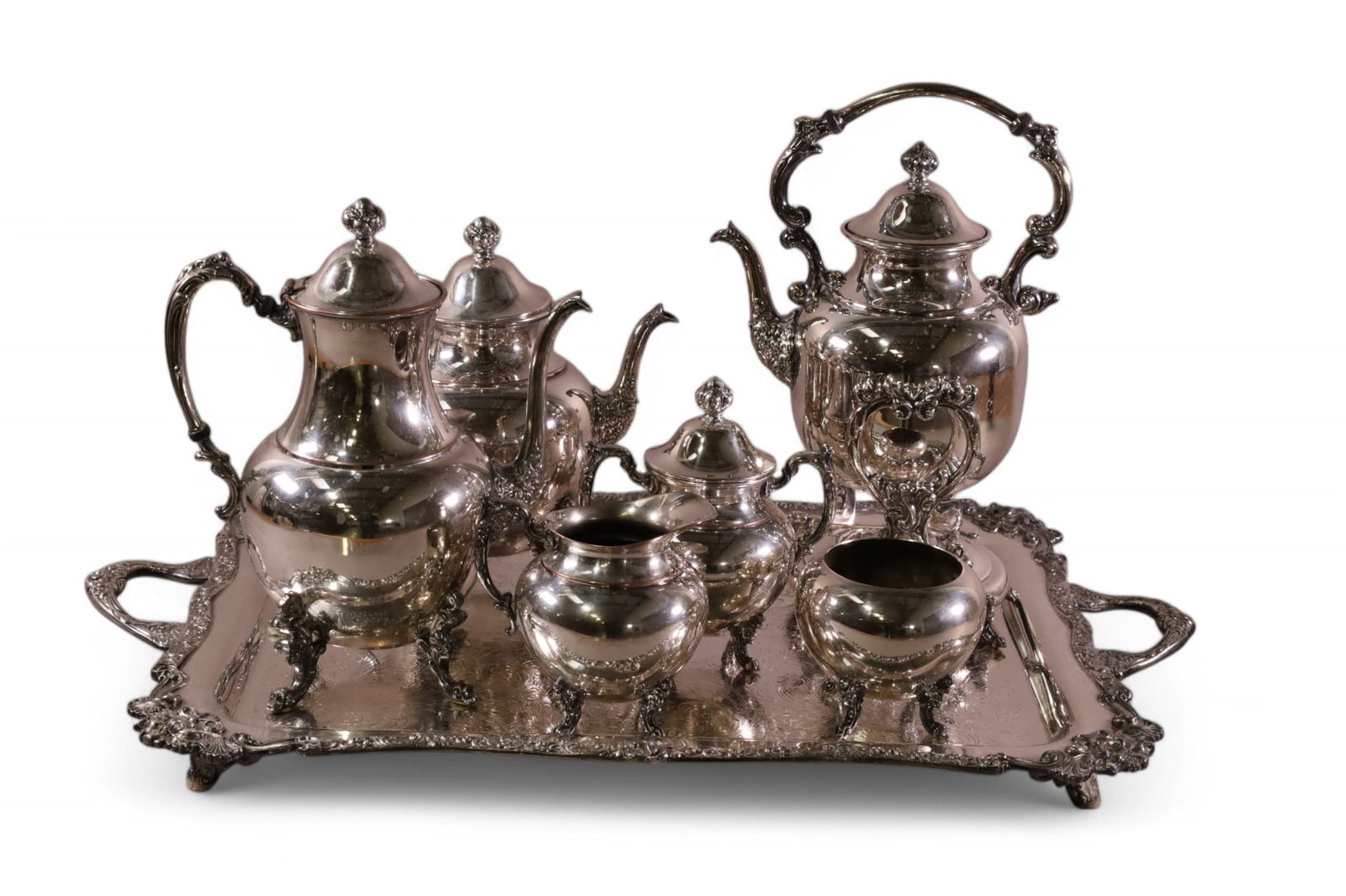 7 PC. SILVERPLATED TEA SET (1 of 4)