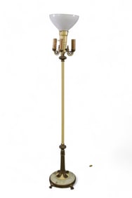 ONYX AND SPELTER FLOOR LAMP