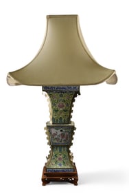 CHINESE ENAMEL LAMP