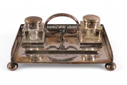 SILVERPLATED INKWELL