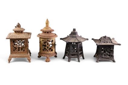4 CAST IRON LANTERNS