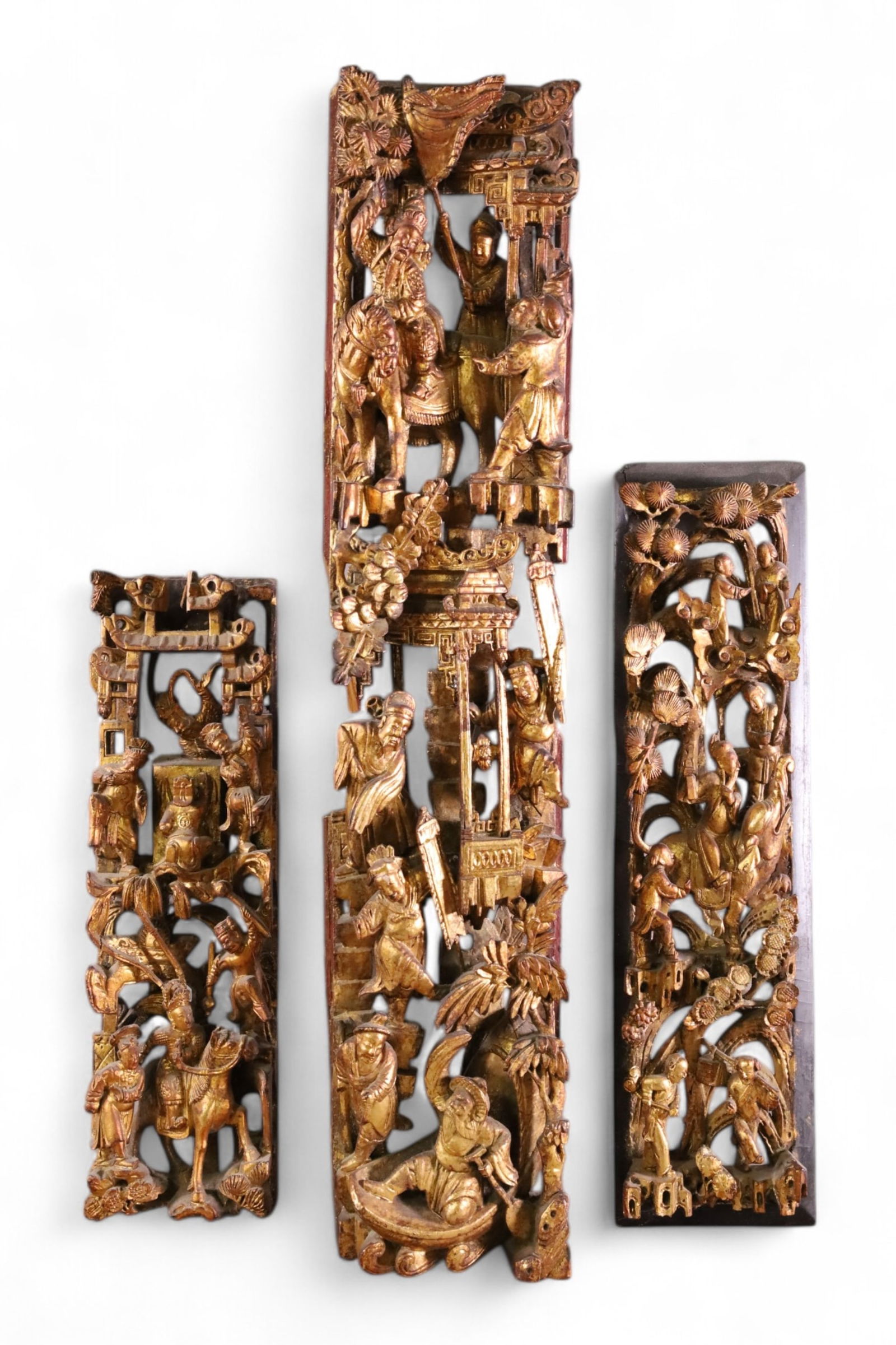 HIGHLY CARVED CHINESE WOOD PANELS (1 of 4)