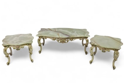 3 PIECE ONYX TOP TABLE SET