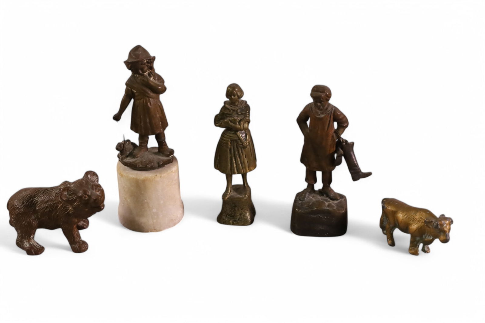 5 MINIATURE CABINET BRONZES (1 of 3)