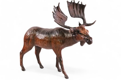 LEATHER MOOSE FIGURE