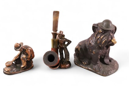 3 SMALL FIGURAL SHELF ITEMS