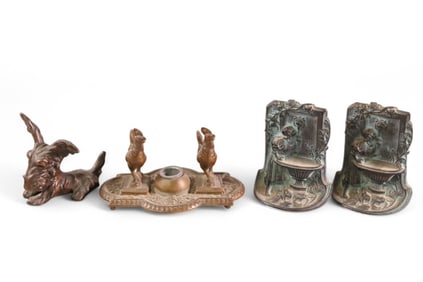 3 ANTIQUE DESK ITEMS