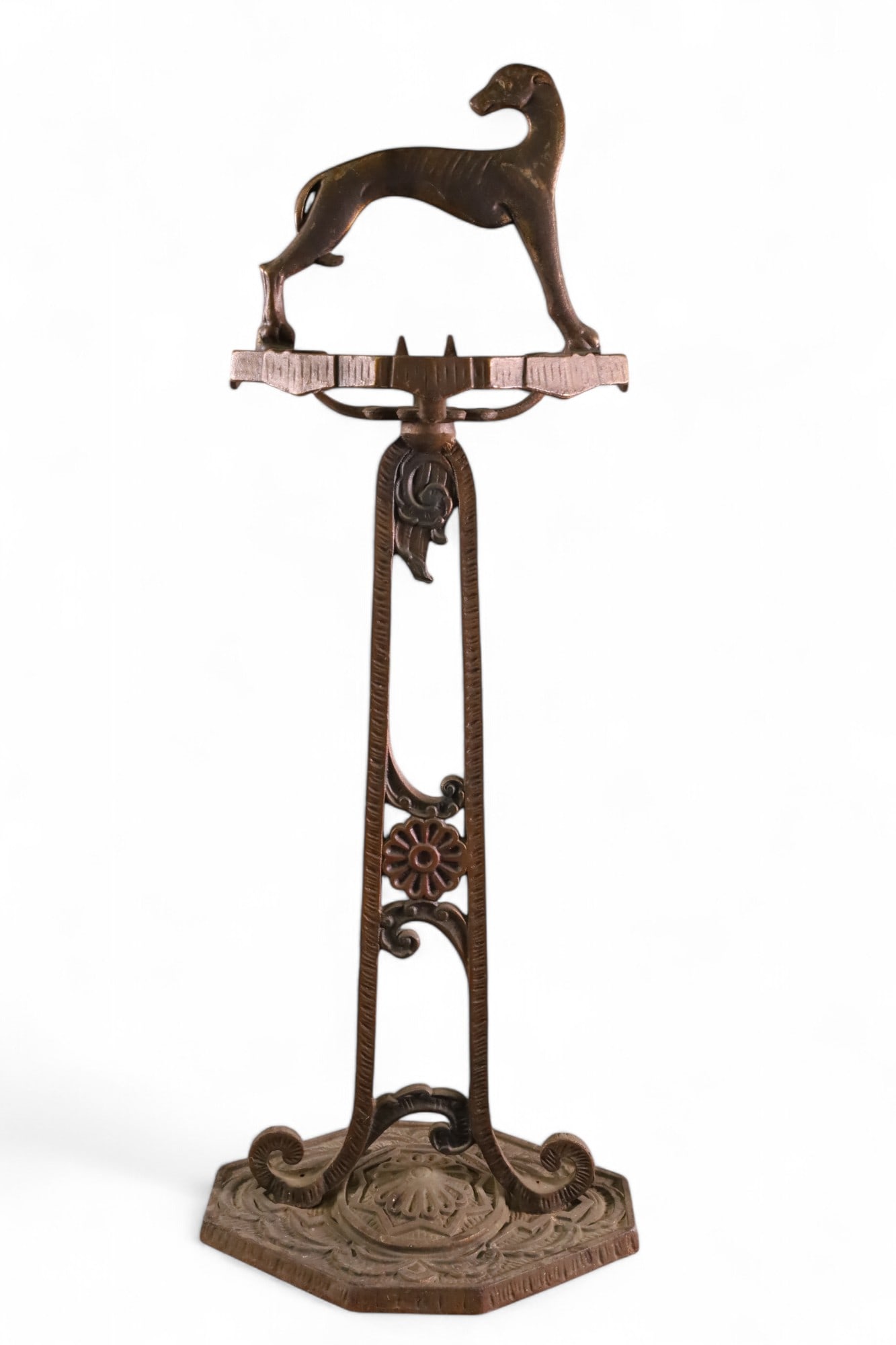ART DECO CAST IRON DOG SMOKESTAND (1 of 3)