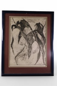 FRAMED ABSTRACT DRAWING