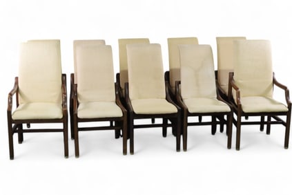 SET OF 10 MID CENTURY HENREDON DINING CHAIRS