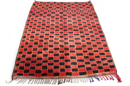 APPROX 5' 2" x 7' HANDMADE WOOL RUG