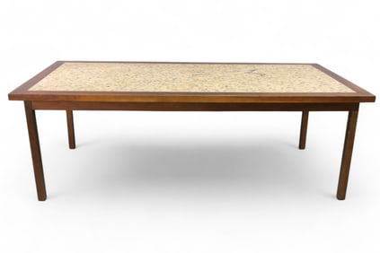 LARGE BROWN SALTMAN STYLE DINING TABLE