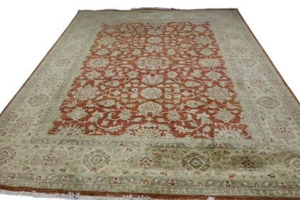 APPROX 12' x 9' HANDMADE WOOL RUG